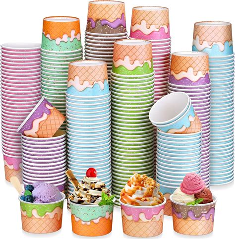 Amazon Nuenen Pcs Oz Ice Cream Cups Disposable Ice Cream