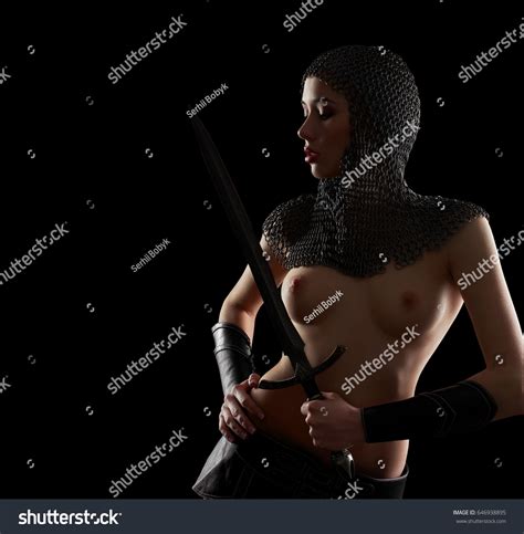 Stunning Sexy Naked Female Warrior Posing Stock Photo 646938895 Shutterstock