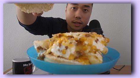 Asmr Mukbang Cheesy Omelette Burger Youtube