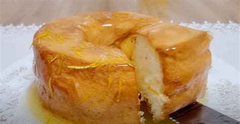 Receita De Bolo De Amido De Milho Calda De Laranja Mesa E Sabor