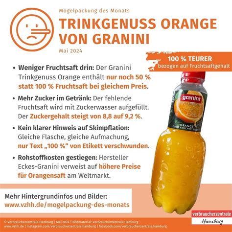 Granini Trinkgenuss Orange Zur Mogelpackung Des Monats Gek Rt