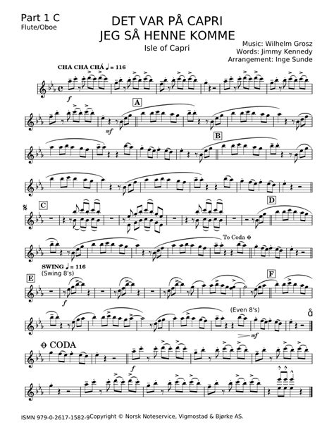 Det Var På Capri Jeg Så Henne Komme Wilhelm Grosz Sheet music for