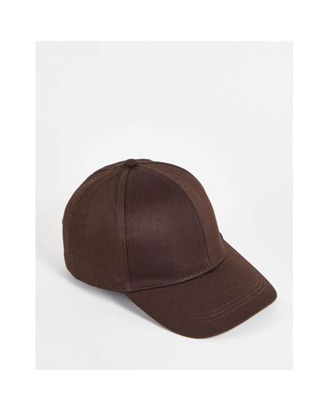 ASOS Baseball Cap in Brown | Lyst