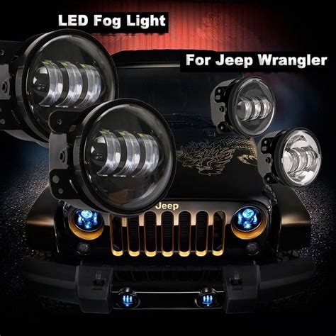 Luz De Niebla Par W Cree Led Para Jeep Wrangler Jk Raptor X