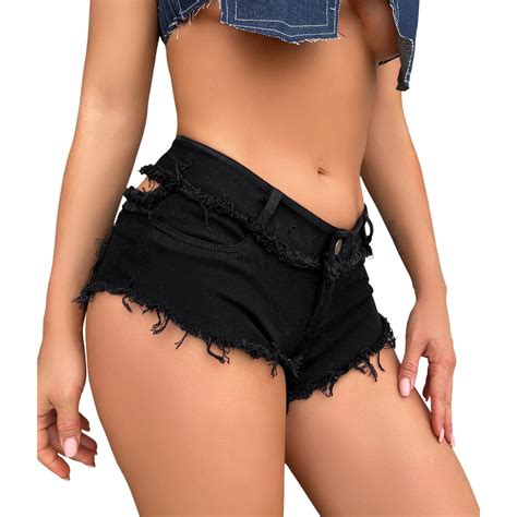 Gyujnb Cute Mini Jeans Shorts For Women Womens High Waisted Fray Raw