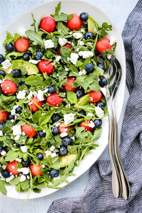 Watermelon Feta Salad With Fresh Mint Arugula Walder Wellness