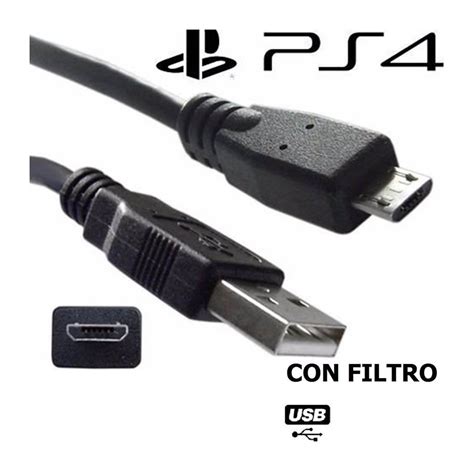 Cable Joystick Ps4 3mt Carga Dualshock 4 Micro Usb Con Filtro