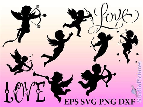 Amor Svg Engel Svg Cupid Silhouette Svg Hemden Amor Etsy