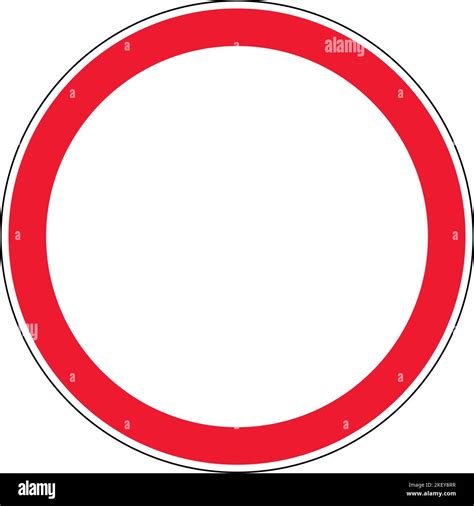 Illustration Of Road Prohibitory Sign Closed To All Vehicles In Both