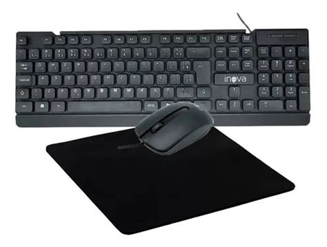 Kit De Teclado Y Mouse Inova Kit Teclado E Mouse C Fio Mousepad