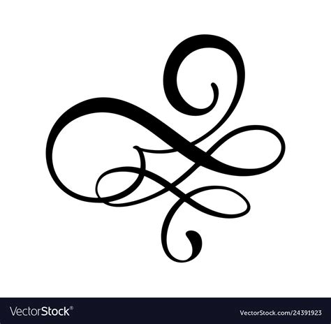 Floral Calligraphy Element Flourish Hand Vector Image