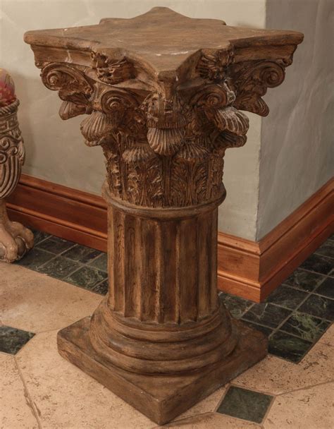 3068 A Painted Plaster Corinthian Column Pedestal