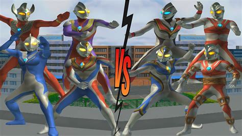 Ultraman Tiga Vs Evil Tiga Taro Vs Ace Cosmos Vs Ace Robot Dyna Vs