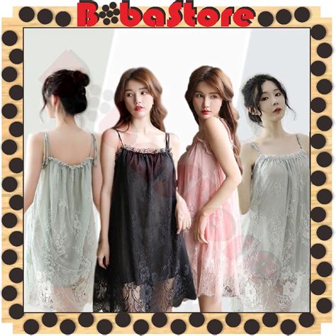 Jual Bobastore B Lingerie Dress Lace Sexy Renda Pendek Jumbo Shifon Shopee Indonesia