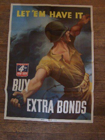 Original Wwii Us Treasury War Bonds Poster World War Ii