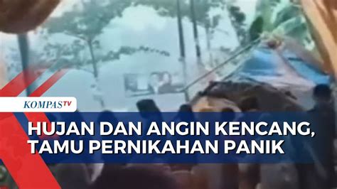 Hujan Dan Angin Kencang Nyaris Robohkan Tenda Pernikahan Di Makassar