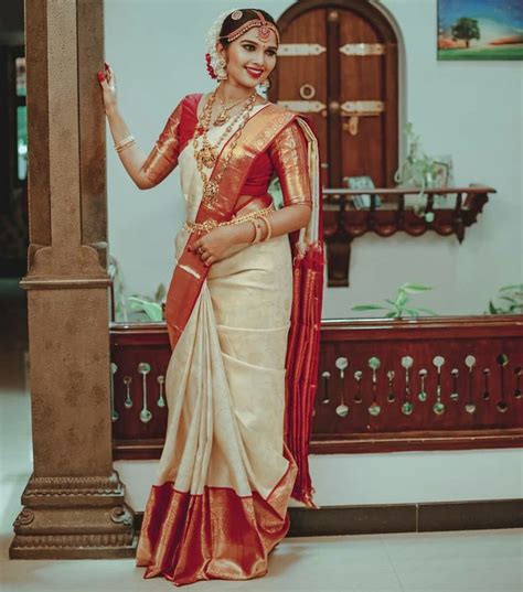 Pin By ALMEENAPRABHU On Saree S South Indian Bride Saree Bridal