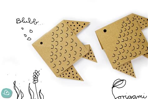 Origami Fisch 'Blubb' falten: einfache Anleitung | Wunderbunt.de