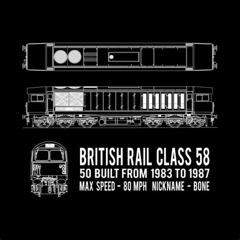 British Rail Class 58 Train Bone Locomotive Blueprint Diagrams T British Rail Class 58