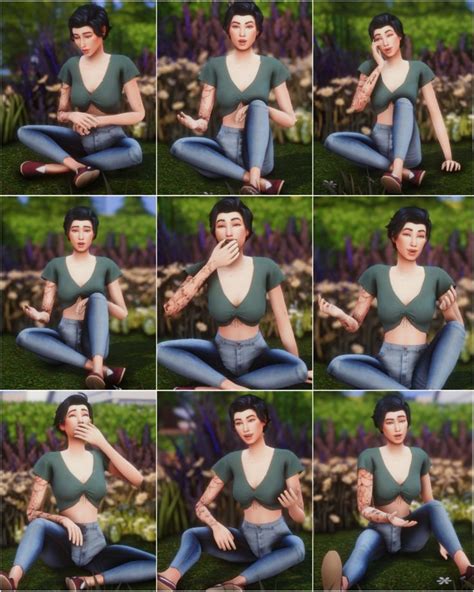 Sitting (ground) - Pose Pack | StarrySimsie | Sims 4 couple poses ...