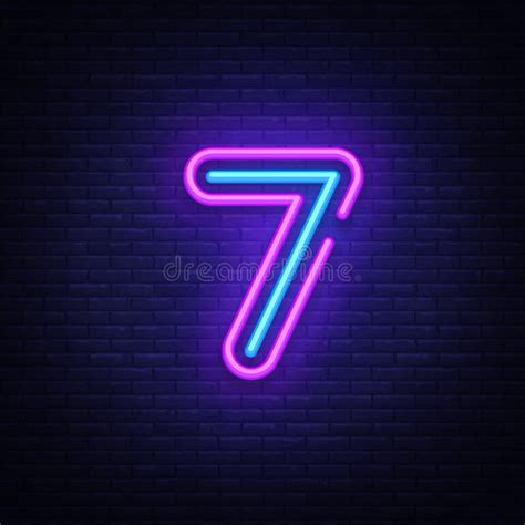 Number Seven Symbol Neon Sign Vector. Seventh, Number Seven Template ...