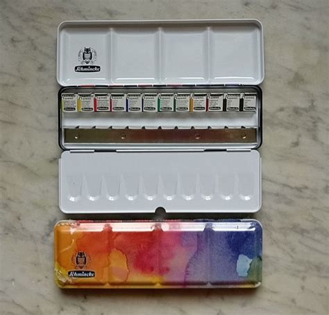 Schmincke Akademie Watercolor Palette Limited Edition Rainbow 12 Half Pans Watercolor Palette