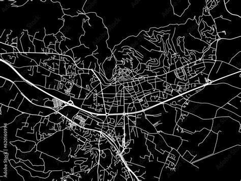 Vector road map of the city of Hyeres in France on a black background. Stock Vector | Adobe Stock