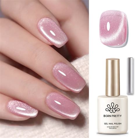 BORN PRETTY Rosa Olhos De Gato Gel Magnético Esmalte Nude Cor Prata Brilhante UV Semi Permanente