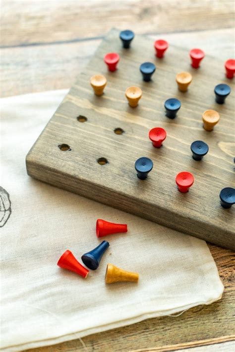 Kids Peg Board Wooden Peg Game Montessori Educational Etsy