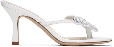 Blumarine White Butterfly Thong Sandals Blumarine