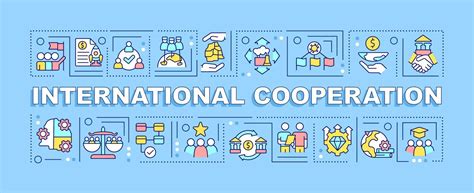 International Cooperation Word Concepts Blue Banner Global Partnership