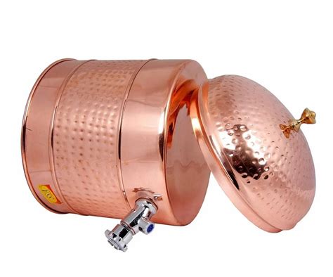 Shiv Shakti Arts Copper Water Dispenser Pipe Shaped Hammered Finish 85 Litres At Rs 2750piece