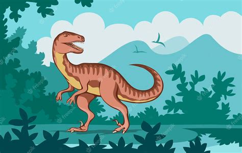 Premium Vector Velociraptor With Dangerous Claws On The Background Of