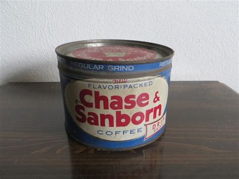 Chase And Sanborn Coffee Tin Can One Pound Size New York E1501 Etsy