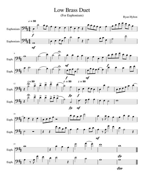 Low Brass Duet Sheet Music Download Free In Pdf Or Midi