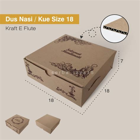 Jual Kotak Nasi Kue R8 Size 18 X 18 X 7 Kardus Dus E Flute Kardus