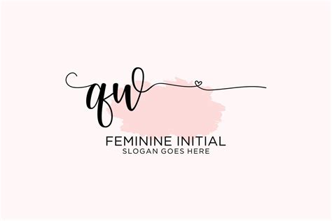 Initial Qw Beauty Monogram And Elegant Logo Design Handwriting Logo Of