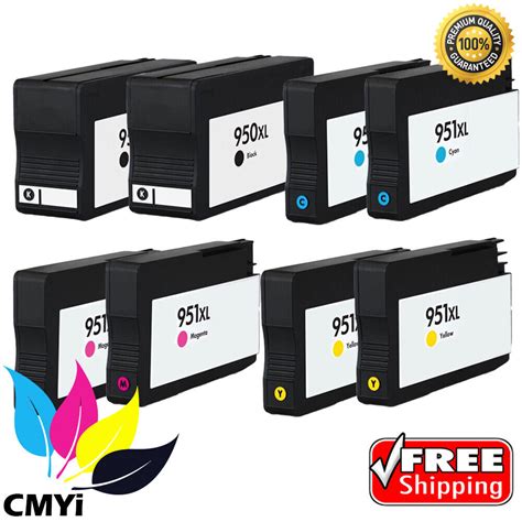 8 Pk Replacement Hp 950xl 951xl Ink Cartridges 2 Bk 2 Cmy Cartridge Combo Pack Ebay