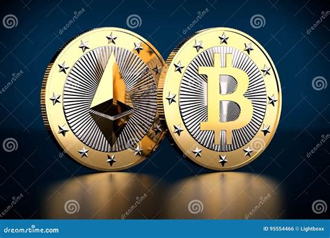 Bitcoin And Ethereum Virtual Money Editorial Photo Image Of