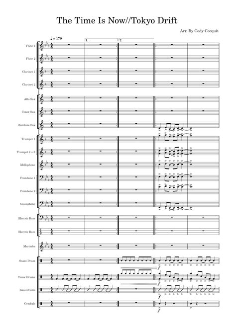 Tokyo Drift Teriyaki Boyz Sheet Music For Trombone Tuba Flute