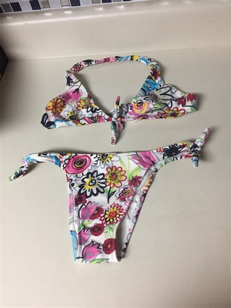 Itty Bitty S Floral Bikini Cheeky M L Salinas Etsy