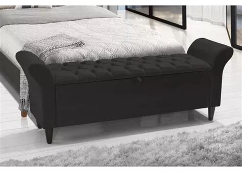 Recamier Baú Divã Paris Decorativo 1 90m Para Cama King Parcelamento