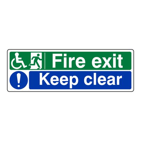 Wheelchair Fire Exit Keep Clear Sign