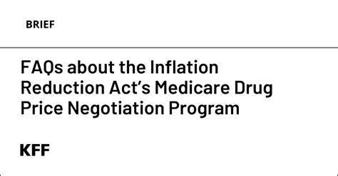 Faqs About The Inflation Reduction Act’s Medicare Drug Price Negotiation Program Prescription