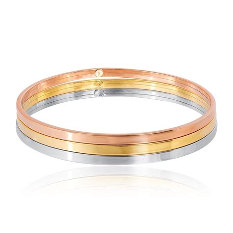 Bracelete De Ouro Cores Modelo Algemas Triplas