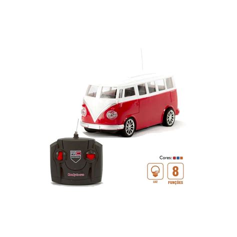 Carrinho de Controle Remoto Brinquedo Kombi Clássica Luz