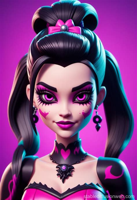 Draculaura Monster High Fortnite Crossover Stable Diffusion 在线