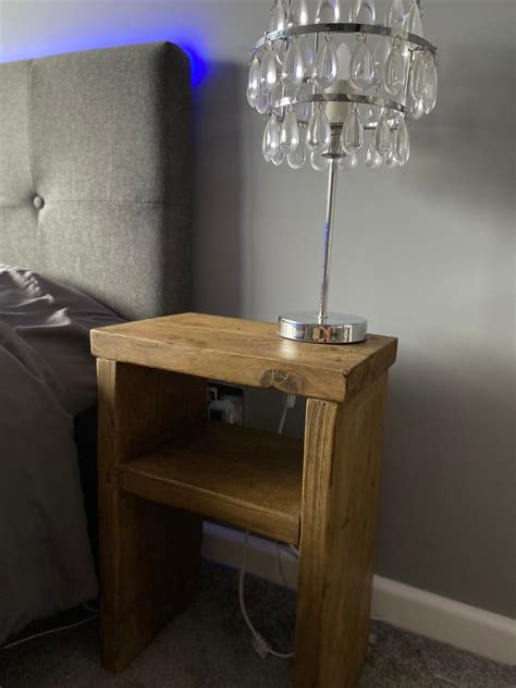 Wooden Bedside Table With Shelf Reclaimed Handmade Rustic Etsy