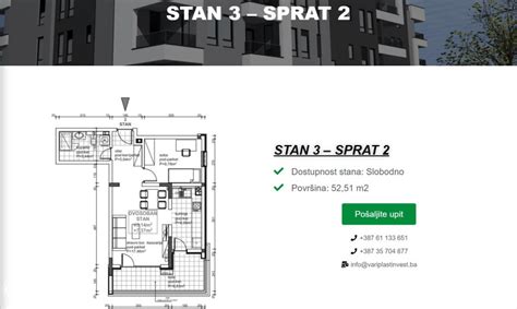 DVOSOBAN STAN Gračanica 52 m2 novogradnja Stanovi OLX ba