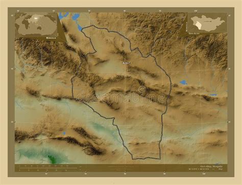 Govi Altay Mongolia Physical Labelled Points Of Cities Stock